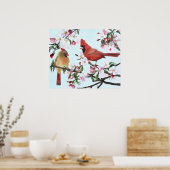 Kardinal und Appellationsblüten Poster (Küche)