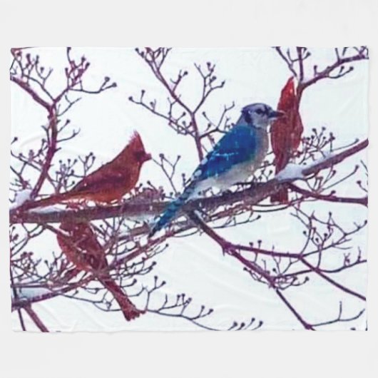 Kardinal und BLUE JAY Fleecedecke (Vorderseite (Horizontal))