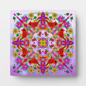 Kardinal und Blume Mandala Fotoplatte (Vorderseite)