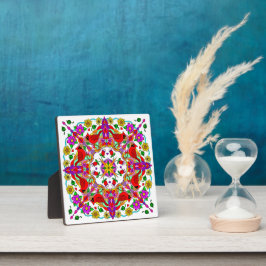 Kardinal und Blume Mandala Fotoplatte