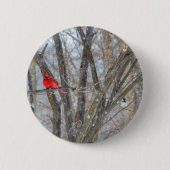 Kardinal und Chickadee Button (Vorderseite)