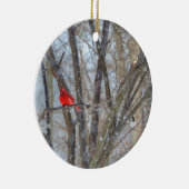 Kardinal und Chickadee Keramik Ornament (Rechts)