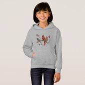 Kardinal und Chickadee mit Winterbraten Hoodie (Vorne ganz)