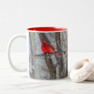 Kardinal und Chickadee Zweifarbige Tasse