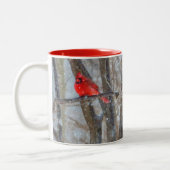 Kardinal und Chickadee Zweifarbige Tasse (Links)