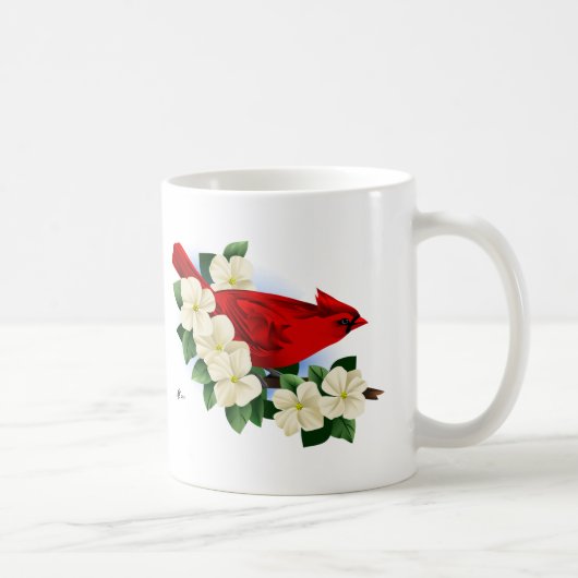 Kardinal und Dogwood-Blume Kaffeetasse (Rechts)