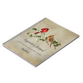 Kardinal und Dogwood-Blüten Inspiration Journal Notizblock (Linke Seite)