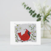 Kardinal und Dogwood Postkarte (Stehend Vorderseite)