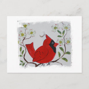 Kardinal und Dogwood Postkarte