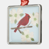 Kardinal und Dogwood Silbernes Ornament (Links)