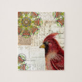 Kardinal und Ephemera Collage Puzzle (Vertikal)