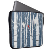 Kardinal und Eulen in Schneeflocken Laptopschutzhülle (Vorne Rechts)