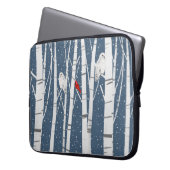 Kardinal und Eulen in Schneeflocken Laptopschutzhülle (Vorderseite Links)