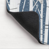 Kardinal und Eulen in Schneeflocken Mousepad (Ecke)