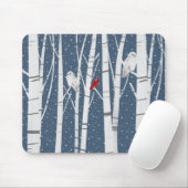 Kardinal und Eulen in Schneeflocken Mousepad (Mit Mouse)
