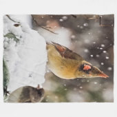 Kardinal und Funken im Schnee Fleecedecke (Vorderseite (Horizontal))
