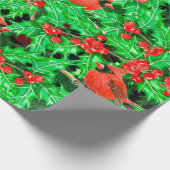 Kardinal und Heiligbeere Geschenkpapier (Ecke)
