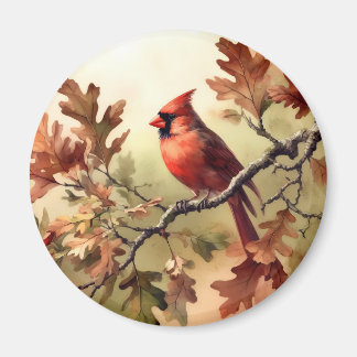 Kardinal und Herbstlaube Magnet