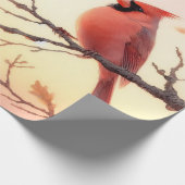 Kardinal und Herbstleaven Geschenkpapier (Ecke)