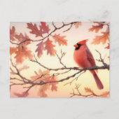 Kardinal und Herbstleere Postkarte (Vorderseite)