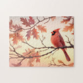 Kardinal und Herbstleere Puzzle (Horizontal)