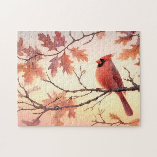 Kardinal und Herbstleere Puzzle (Horizontal)