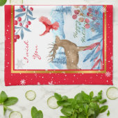 Kardinal und Hirsche individuell gestalten Geschirrtuch (Gefaltet)