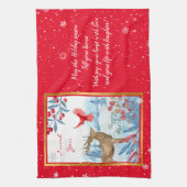 Kardinal und Hirsche individuell gestalten Geschirrtuch (Vertikal)