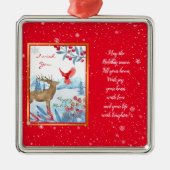 Kardinal und Hirsche individuell gestalten Ornament Aus Metall (Vorne)