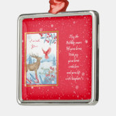 Kardinal und Hirsche individuell gestalten Ornament Aus Metall (Links)