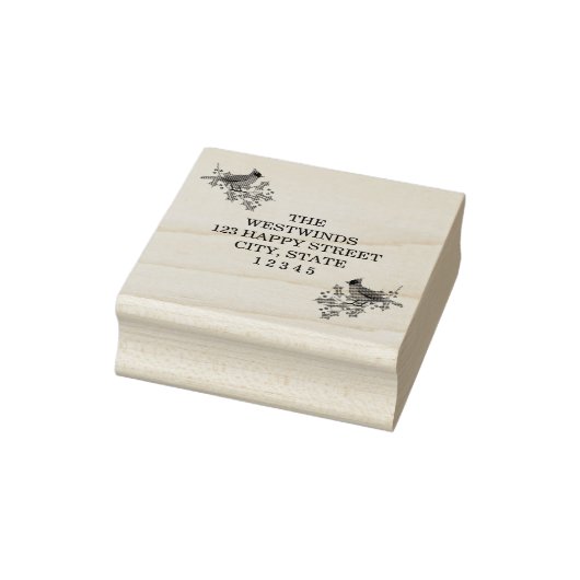 Kardinal und Holly Rücksendeadresse Holzkunst Brie Gummistempel (Stempel)