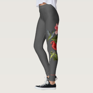 Kardinal und Hummingbird Pink Lily Personalisiert Leggings