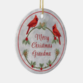 Kardinal und Kiefern Keramik Ornament (Rechts)