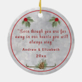 Kardinal und Kiefern Keramik Ornament (Hinten)