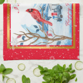 Kardinal und Landschaft individuell gestalten Geschirrtuch (Gefaltet)