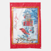 Kardinal und Landschaft individuell gestalten Geschirrtuch (Vertikal)