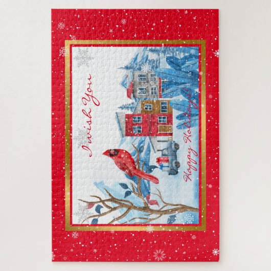 Kardinal und Landschaft individuell gestalten Puzzle (Vertikal)