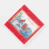 Kardinal und Landschaft individuell gestalten Serviette (Ecke)