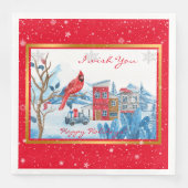 Kardinal und Landschaft individuell gestalten Serviette (Vorderseite)