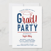 Kardinal- und Navy-Graduierungspartei Einladung (Vorderseite)