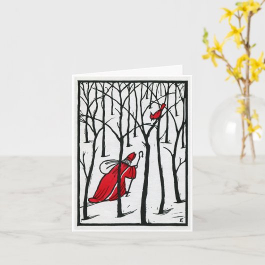 Kardinal und Nick Karte (Gelbe Blume)