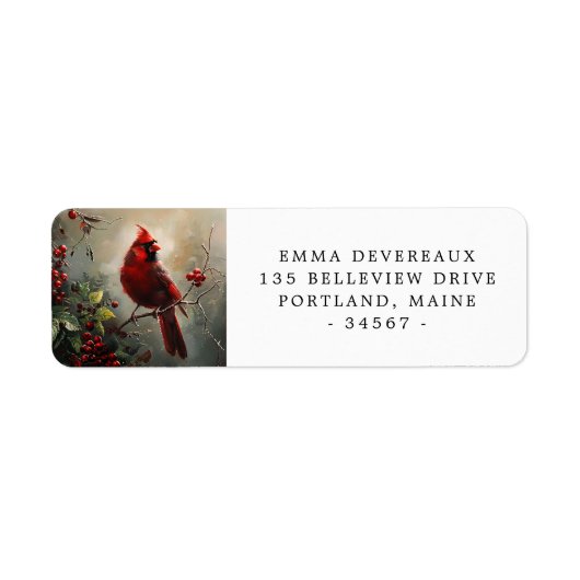 Kardinal und Ölgemälde in Rot-Berries (Vorne)