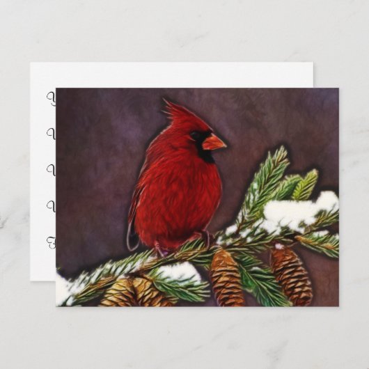 Kardinal und Pinecones Einladung (Vorne/Hinten)
