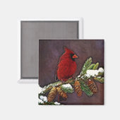 Kardinal und Pinecones Magnet (Vorderseite/Rückseite)