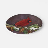 Kardinal und Pinecones Pappteller (Schrägansicht)