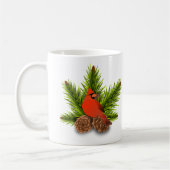 Kardinal und Pinecones Weihnachtsfeiertag Tasse (Links)