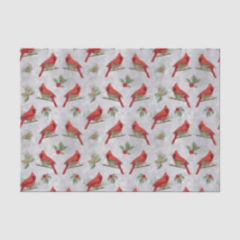 Kardinal und Piniengeflechtpapier Seidenpapier