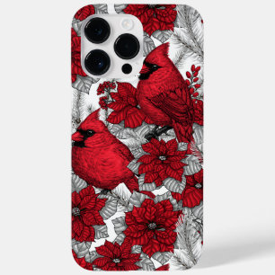 Kardinal und Poinsettia in Rot und Weiß Case-Mate iPhone 14 Pro Max Hülle