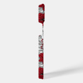 Kardinal und Poinsettia in Rot und Weiß iPhone Hülle (Rechte Seite)