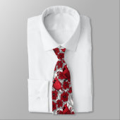Kardinal und Poinsettia in Rot und Weiß Krawatte (Gebunden)